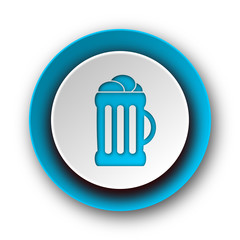 beer blue modern web icon on white background