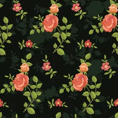 Tuinposter Roses seamless pattern © irmaiirma