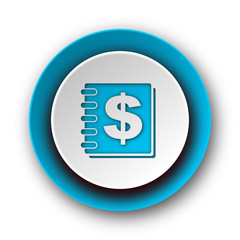 money blue modern web icon on white background