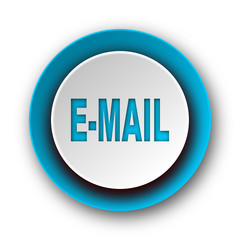email blue modern web icon on white background