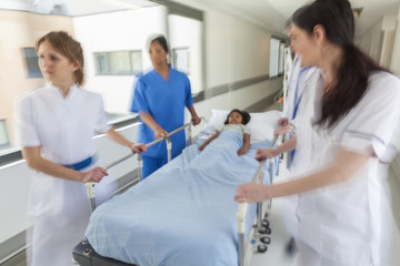 Motion Blur Stretcher Gurney Child Patient Hospital Emergency