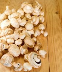 mushrooms champignon on the table