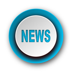 news blue modern web icon on white background