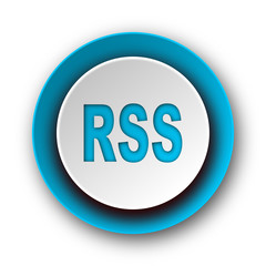 rss blue modern web icon on white background