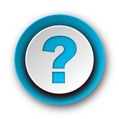 question mark blue modern web icon on white background