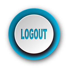 logout blue modern web icon on white background
