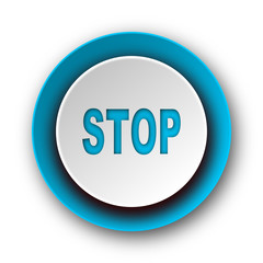 stop blue modern web icon on white background