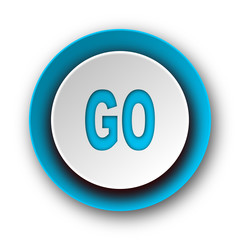 go blue modern web icon on white background