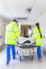Motion Blur Stretcher Gurney Patient Hospital Emergency