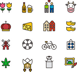 Naklejka premium Netherlands icons