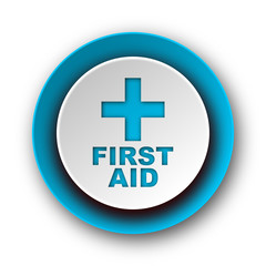 first aid blue modern web icon on white background