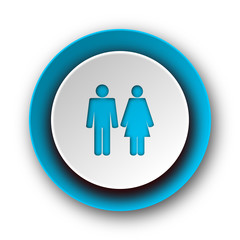 couple blue modern web icon on white background