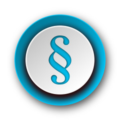 paragraph blue modern web icon on white background