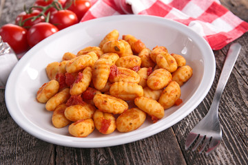 gnocchi cooked with tomato sauce