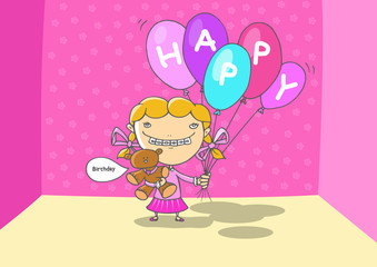 Mädchen happy birthday