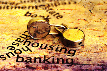 Housing and banking grunge concept