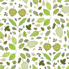 Leaves. Seamless vector background.