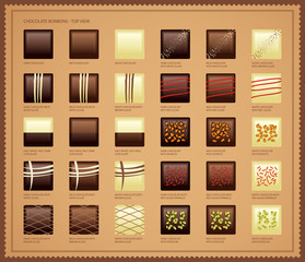 Chocolate Candies. Top view