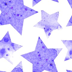 Seamless watercolor stars pattern.