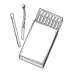 Top view matchbox isolated on a white background