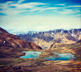 Fototapeta na wymiar Mountain lakes in Himalayas