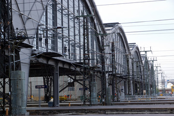 Fototapeta na wymiar Detailaufnahme vom Bahnhof Leipzig