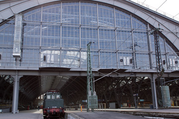 Naklejka premium Detailaufnahme vom Bahnhof Leipzig