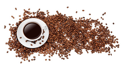 Kaffee Tasse mit Kaffeebohnen