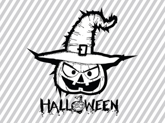 Halloween card with pumpkin