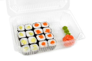 Sushi on a light background