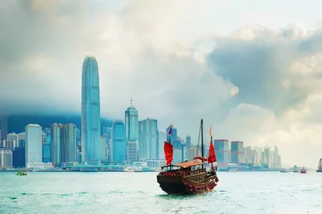 Stoff pro Meter Victoria Harbour, Hongkong © joyt