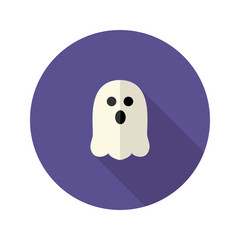 White Scary Ghost Flat Icon