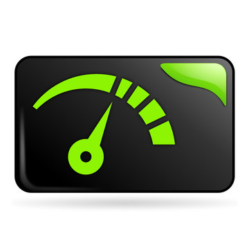 jauge d'essence sur bouton web rectangle vert