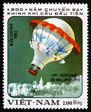 Postage stamp Vietnam 1983 Hot-air Balloon