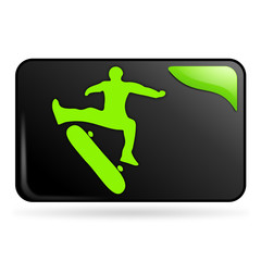 skate sur bouton web rectangle vert