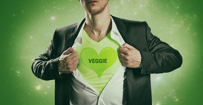 Vegtarier der kraft aus seiner ern&auml;hrung zieht