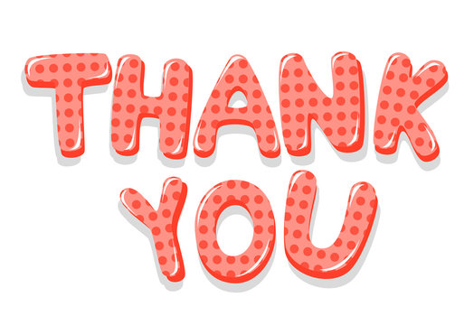 Thank You colorful lettering with polka dot pattern