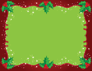 Cute Christmas frame in red and green color