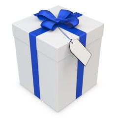 3d gift box with blank tag