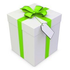3d gift box with blank tag