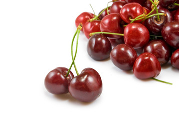 Obraz na płótnie Canvas delicious cherries on white background