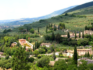 Fototapeta na wymiar Beautiful italian landscape from Spello - Umbria