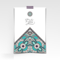 decorative sheet of paper with oriental floral design