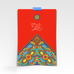 decorative sheet of paper with oriental floral design
