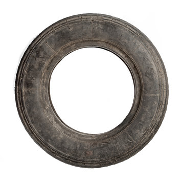 Small Old Dirty Tire Isolated