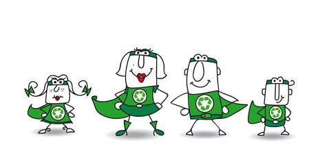 Super Hero green Family