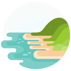 Abstract Beach Cartoon Illustration