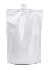 Blank white food packaging on white background