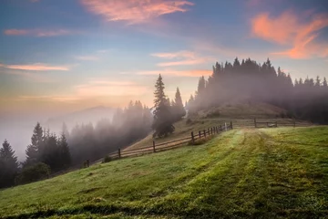 Majestic sunset in the mountains landscape