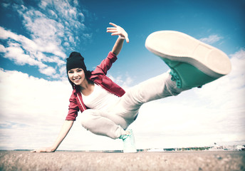 beautiful dancing girl in movement